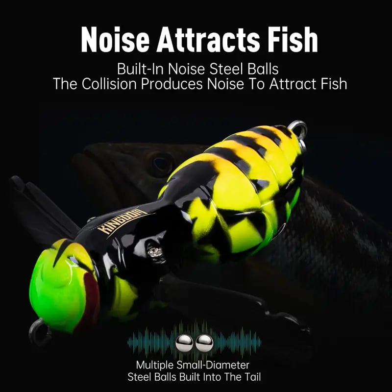 🐝 Bionic Wasp Crawl Bait - Topwater Micro Fishing Lure with Acoustic Noise Steel Balls for Bass & Pike Professional Anglers