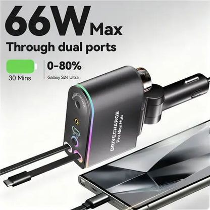 🏆75K+ SOLD!🚗✨ Smart Retractable Car Charger & Air Freshener