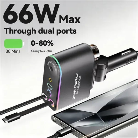 🏆75K+ SOLD!🚗✨ Smart Retractable Car Charger & Air Freshener