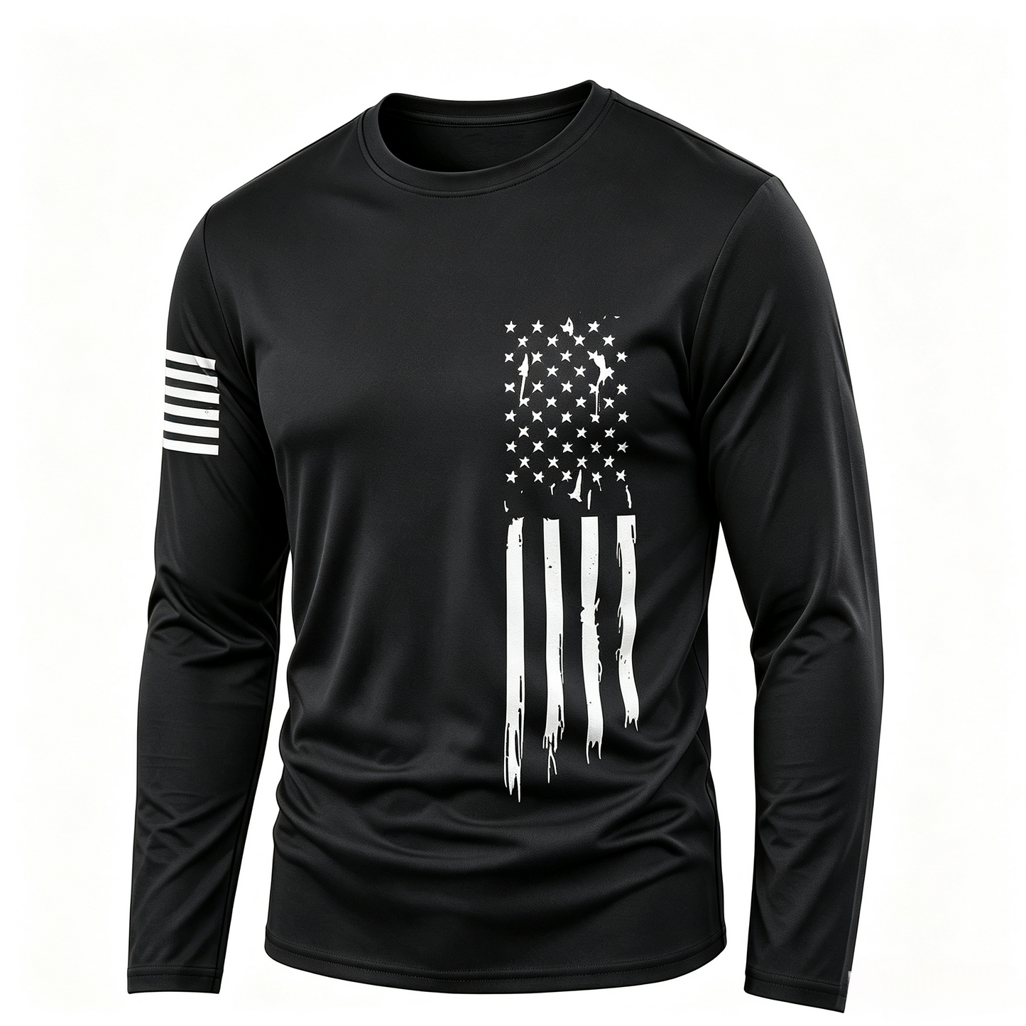🌟 Men's UV Protective Long Sleeve Athletic Shirt – Lightweight Quick-Dry Activewear with Vintage Logo, Breathable Gym & Casual Tee