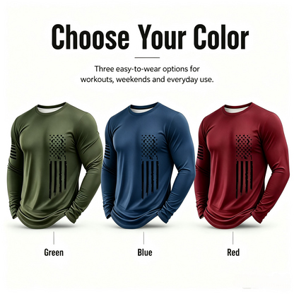 🌟 Men's UV Protective Long Sleeve Athletic Shirt – Lightweight Quick-Dry Activewear with Vintage Logo, Breathable Gym & Casual Tee