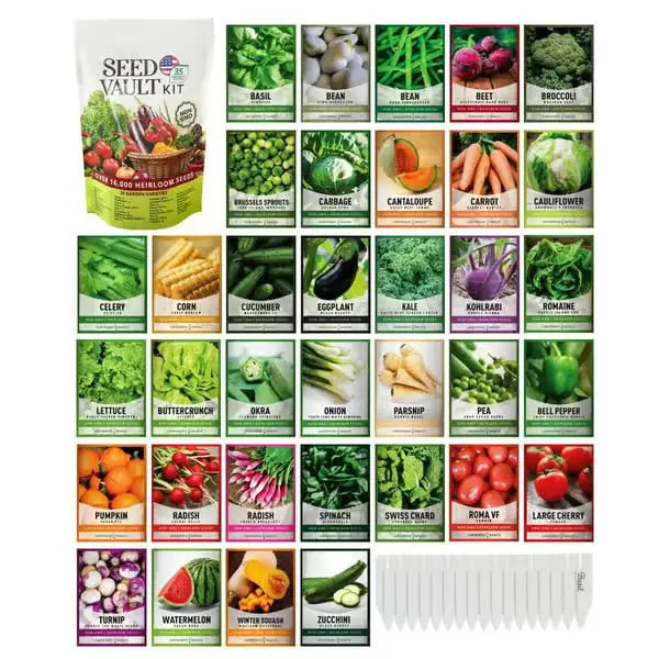 Grow Your Own Food – 35 Variety Vegetable Seed Vault, Heirloom Non-GMO Seeds for Garden & Survival 🏡🌿