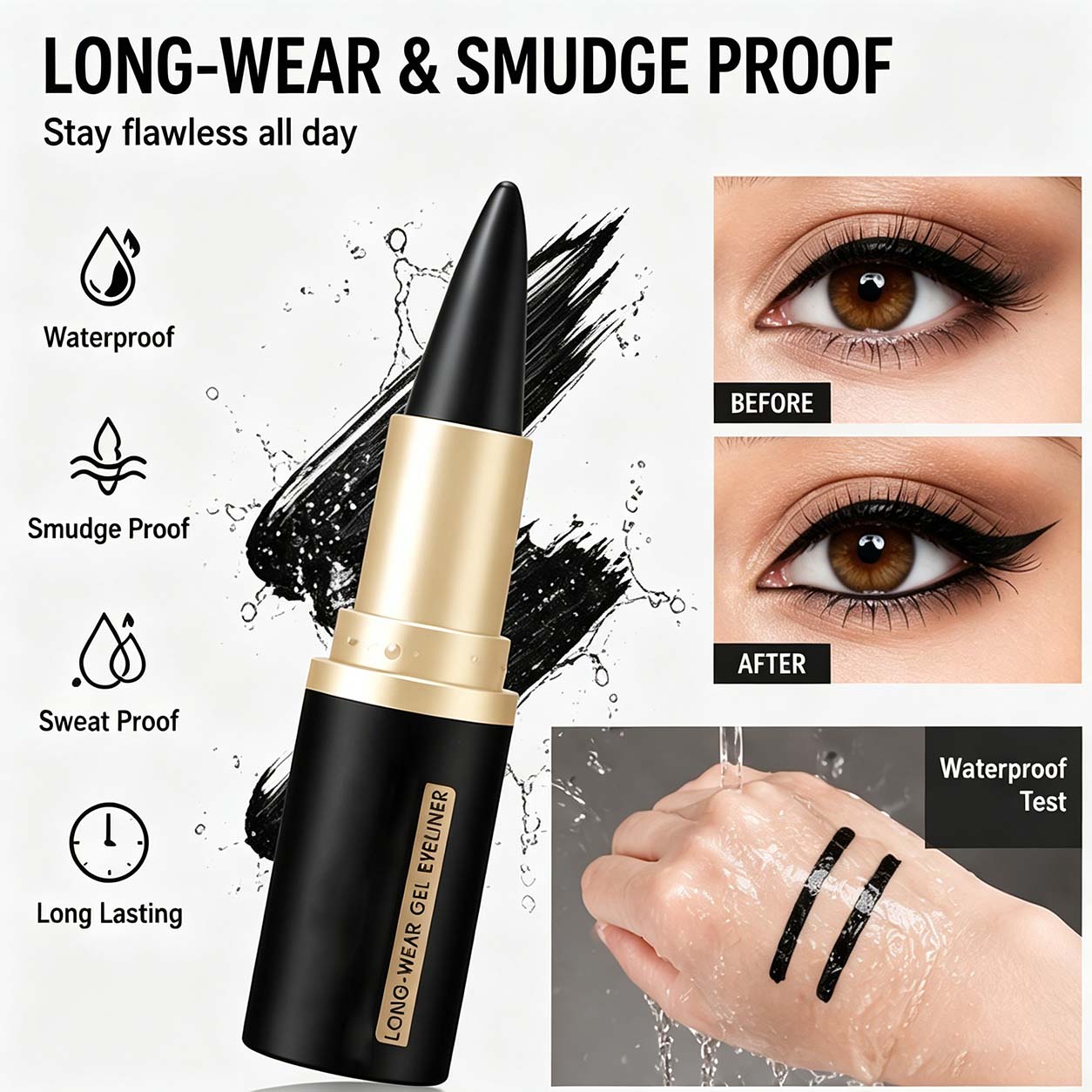 ✨ Hot Sale | 2-Pcs Waterproof Black Gel Eyeliner Set
