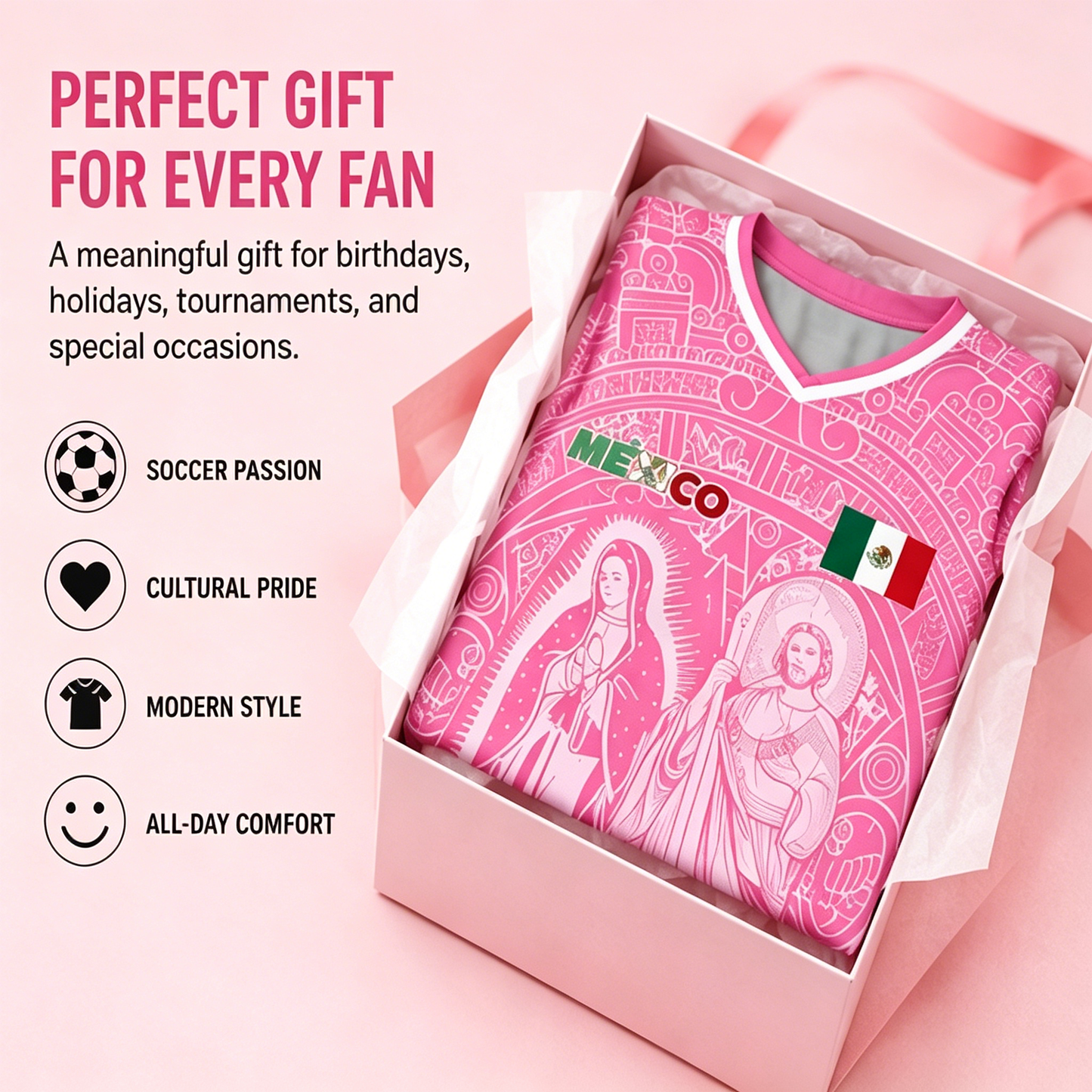 ⚡️Flash Sale｜Men's Light Pink Virgencita & San Juditas Mexico 2026 Soccer Jersey