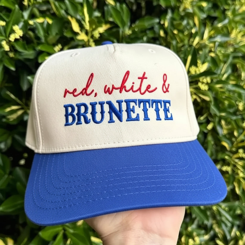 Red White & Brunette Trucker Hat