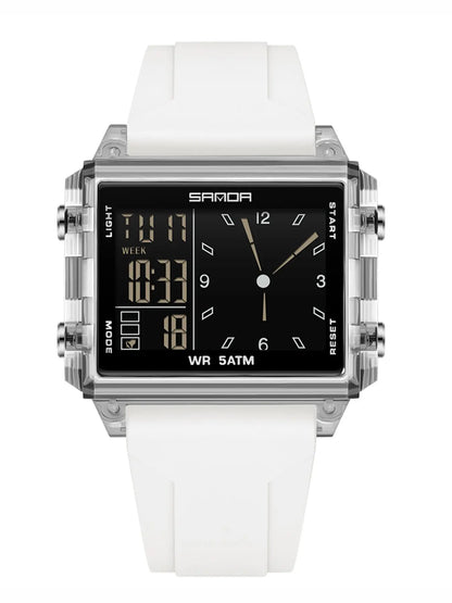 Analog-Digital Sport Watch – Waterproof, Luminous & Multi-Function