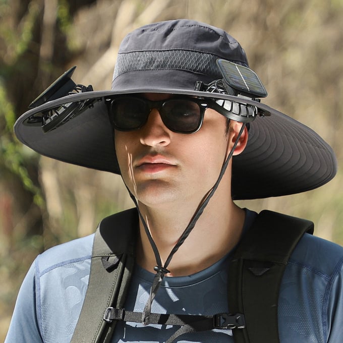 🔥Summer Hot Sale 49% OFF⚡2026 New Ultralight Solar Fan Sun Hat🎁Lighter Than a Baseball!⚾(Only 11oz)
