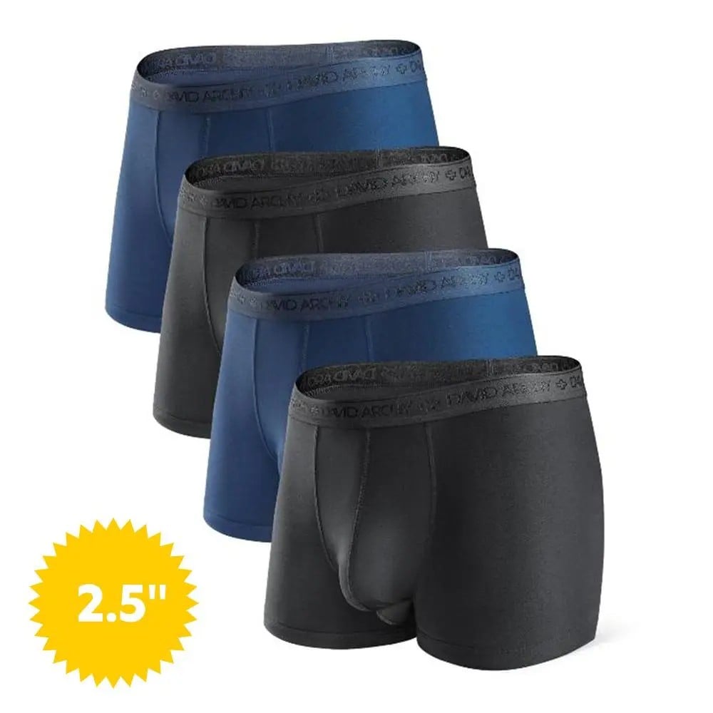 [Father's Day Gift] 🔥Men's Dual Pouch Micro Modal Trunks - 4-Pack Basic 2.5in Spandex Natural Fabric Menswear