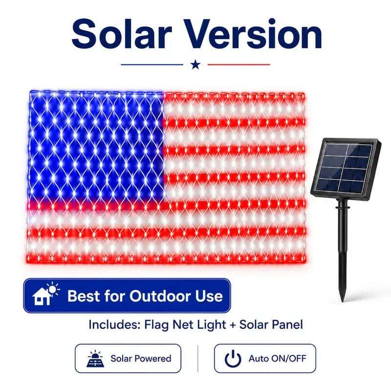 🔥49% Off Sale on July 4-Solar American Flag Lights Outdoor