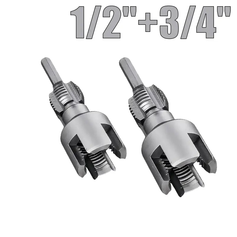 🔧 1/2'' & 3/4'' PVC Pipe Threading Tool – Integrated Internal & External Thread Cutter for Plumbing DIY Repairs
