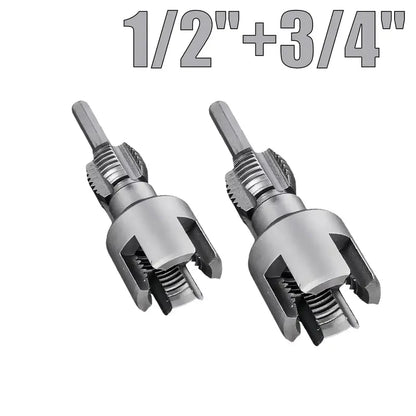 🔧 1/2'' & 3/4'' PVC Pipe Threading Tool – Integrated Internal & External Thread Cutter for Plumbing DIY Repairs