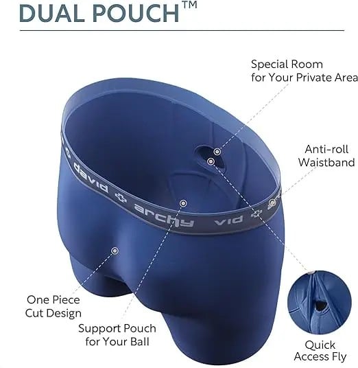 [Father's Day Gift] 🔥Men's Dual Pouch Micro Modal Trunks - 4-Pack Basic 2.5in Spandex Natural Fabric Menswear