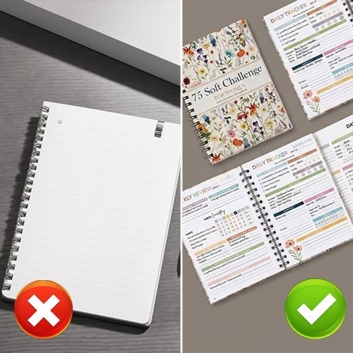 75-Day Soft Challenge Tracking Notebook – Daily Habit Tracker for Wellness, Mindset & Real Progress