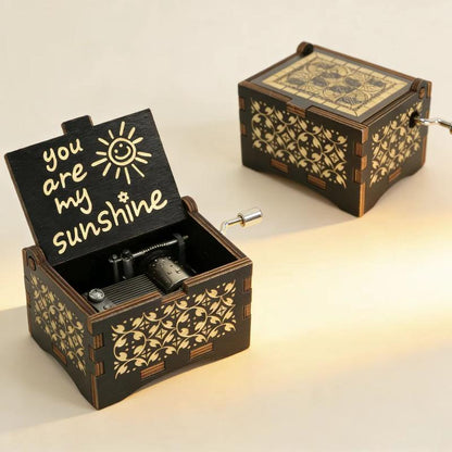 Wooden Hand Crank Music Box