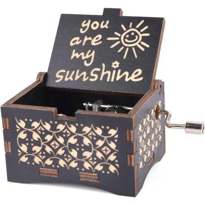 Wooden Hand Crank Music Box