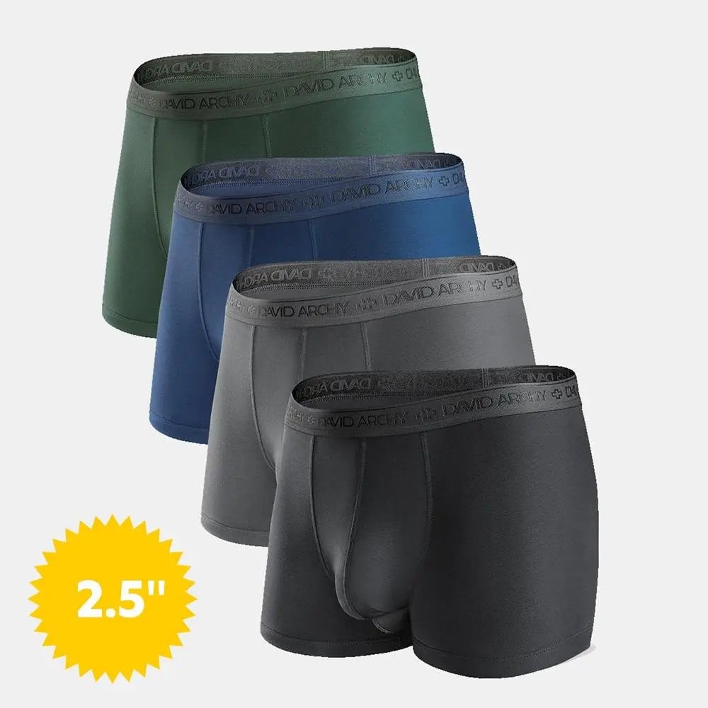 [Father's Day Gift] 🔥Men's Dual Pouch Micro Modal Trunks - 4-Pack Basic 2.5in Spandex Natural Fabric Menswear