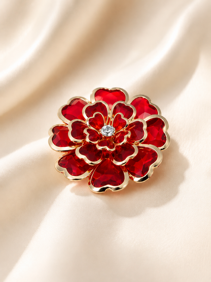 Rhinestone Camellia Button Covers – Snap-On Sparkle for Every Blouse