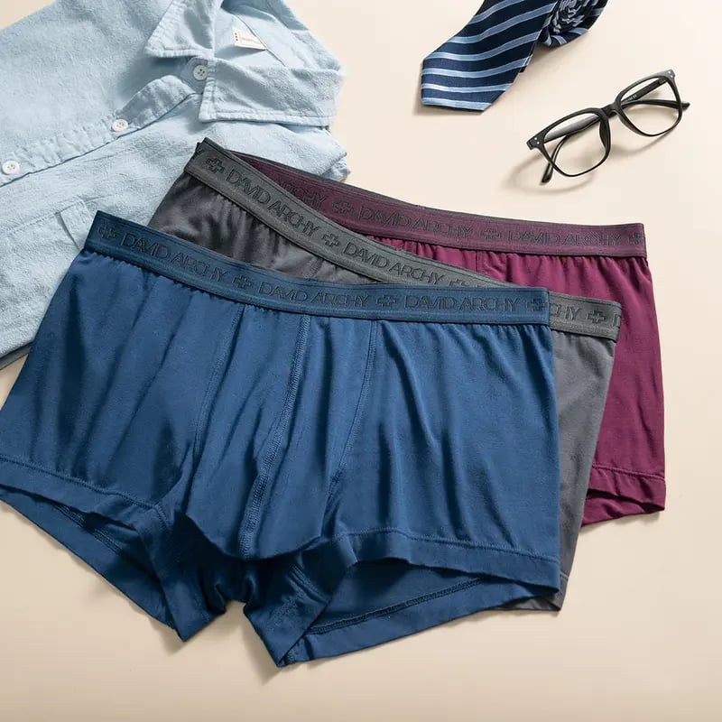 [Father's Day Gift] 🔥Men's Dual Pouch Micro Modal Trunks - 4-Pack Basic 2.5in Spandex Natural Fabric Menswear