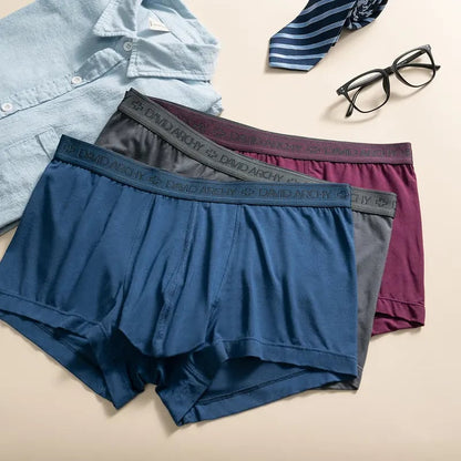 [Father's Day Gift] 🔥Men's Dual Pouch Micro Modal Trunks - 4-Pack Basic 2.5in Spandex Natural Fabric Menswear