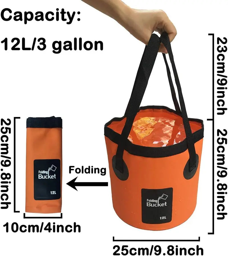 🏕️ Collapsible Water Bucket – Road Trip & Outdoor Essential