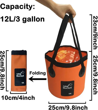 🏕️ Collapsible Water Bucket – Road Trip & Outdoor Essential