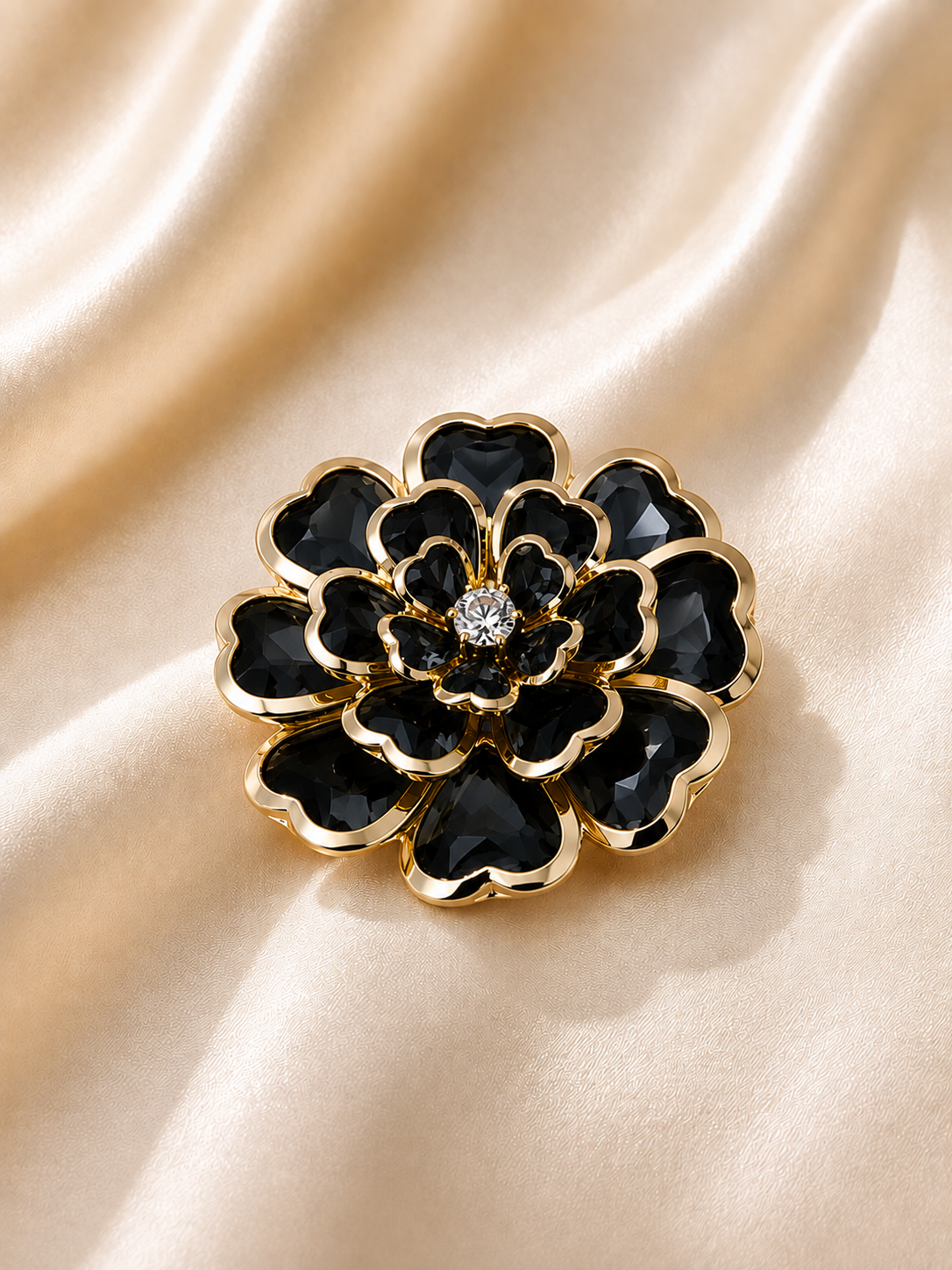 Rhinestone Camellia Button Covers – Snap-On Sparkle for Every Blouse