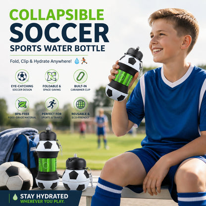 ⚽ Collapsible Soccer Sports Water Bottle