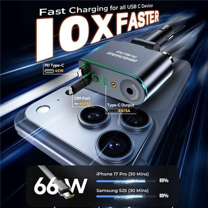 🏆75K+ SOLD!🚗✨ Smart Retractable Car Charger & Air Freshener