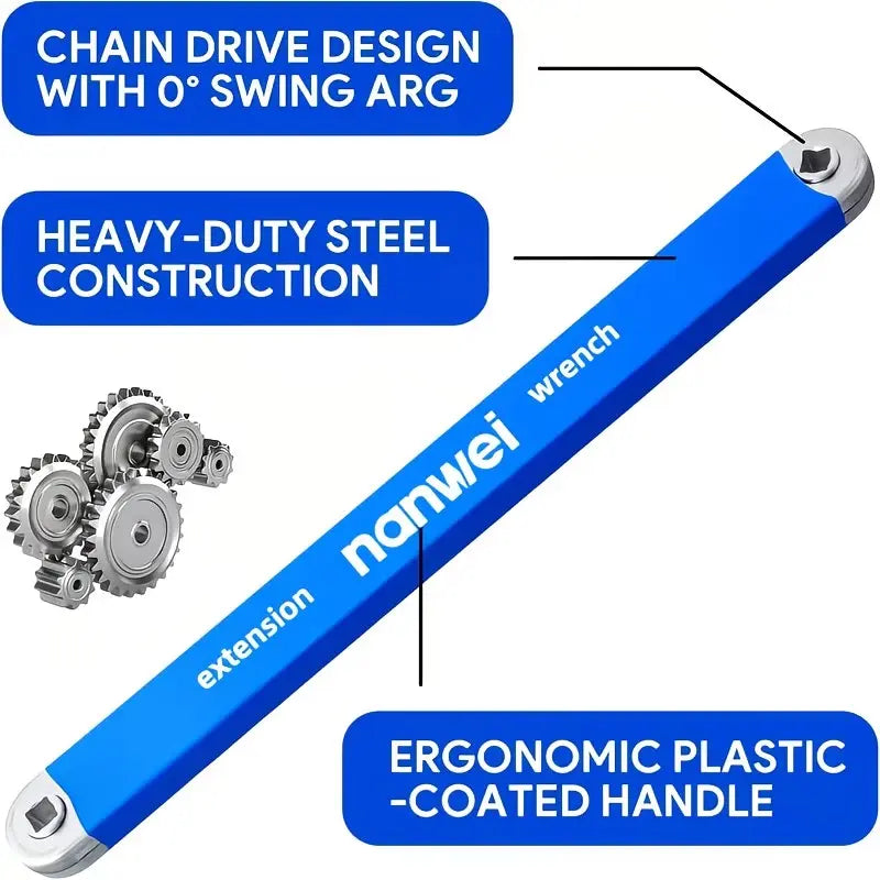 Offset Extension Wrench – Impact Ready with 1/4", 3/8" & 1/2" Adapters