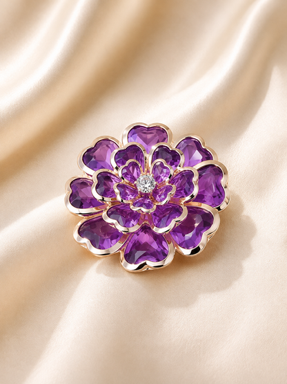 Rhinestone Camellia Button Covers – Snap-On Sparkle for Every Blouse