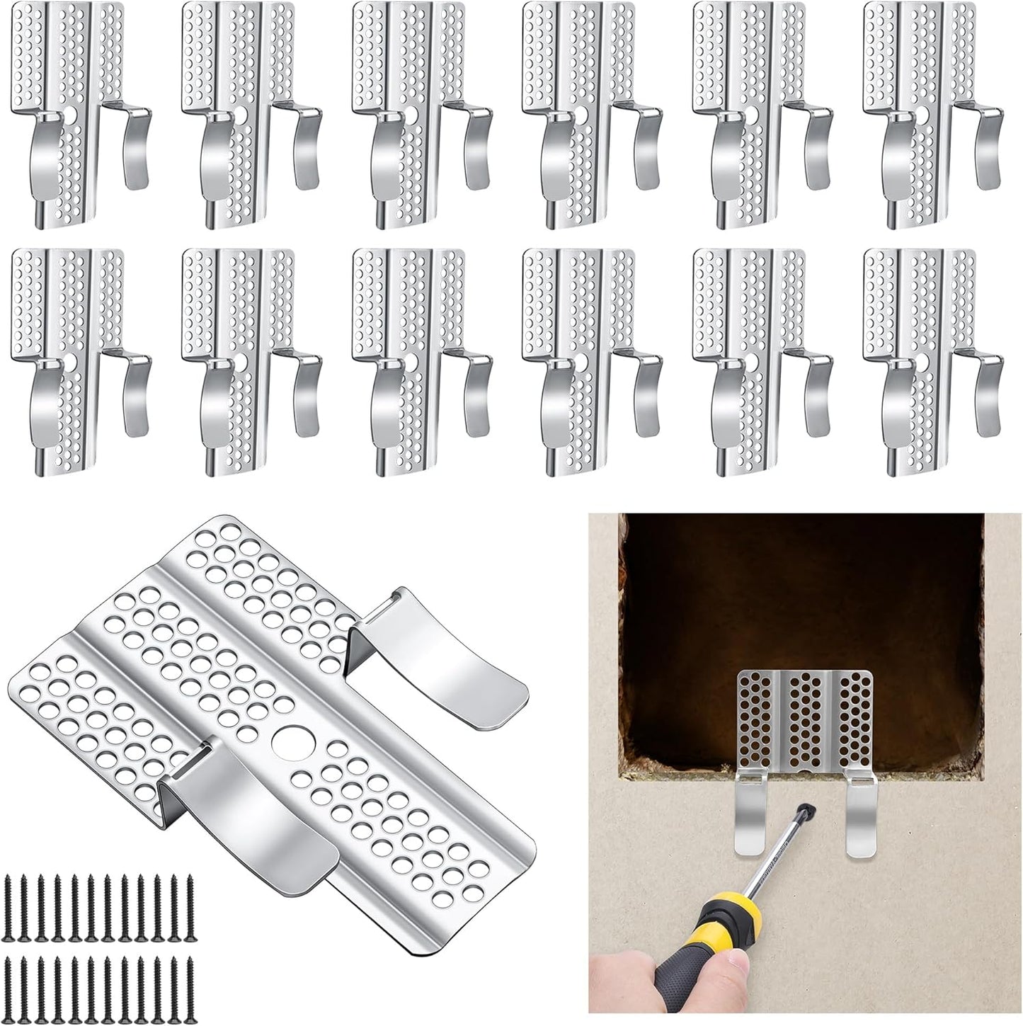 🏆Flash Sale 50K+ SOLD! Almost Gone-💥12 Pack Drywall Repair Clips