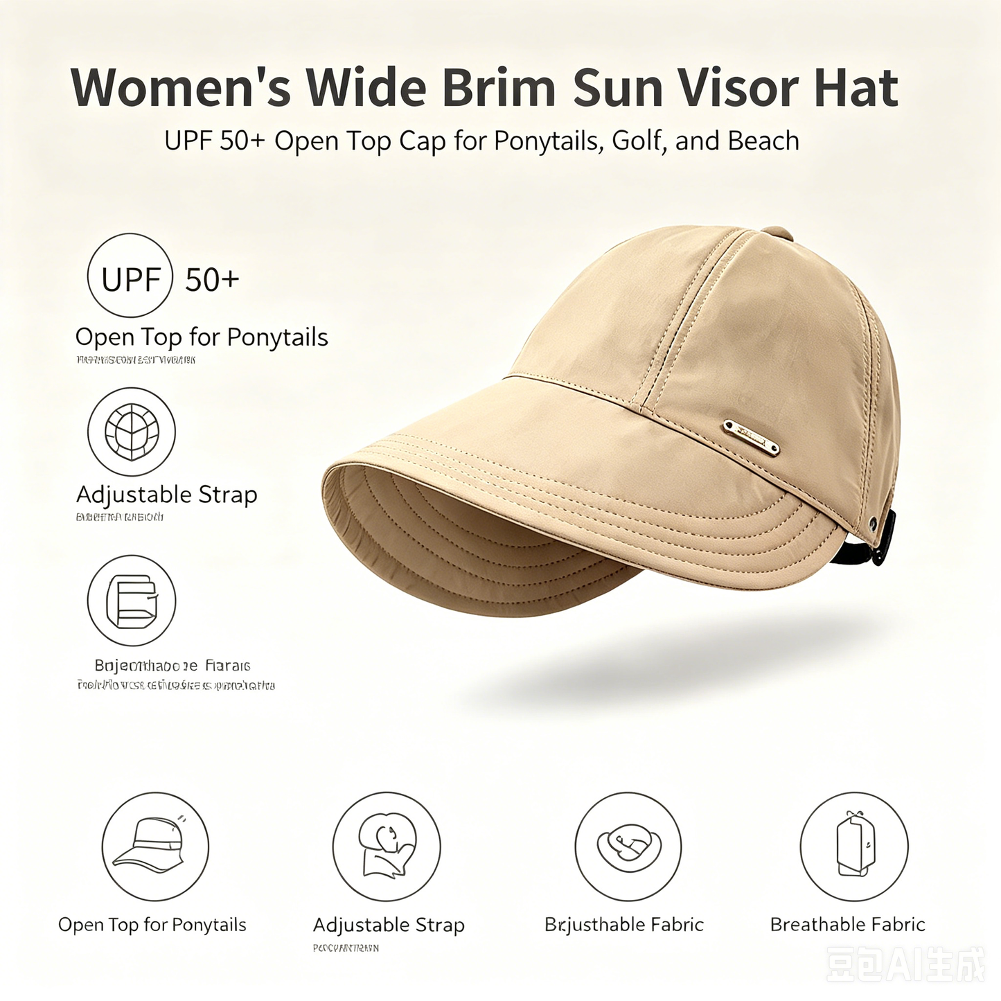 ✨SUN PROTECTION, BUT MAKE IT CHIC - Women's Wide Brim Sun Visor Hat