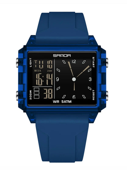 Analog-Digital Sport Watch – Waterproof, Luminous & Multi-Function