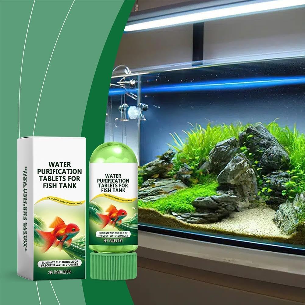 💧 Rapid Water Purification Tablets for Aquariums 🐠 | Natural Fish Tank Cleaner & Water Clarifier