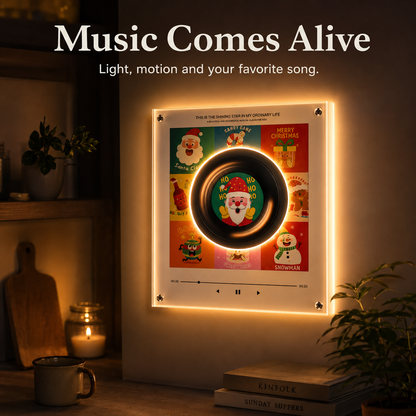 Magnetic NFC Acrylic Music Player with 9 Mini Vinyl Discs