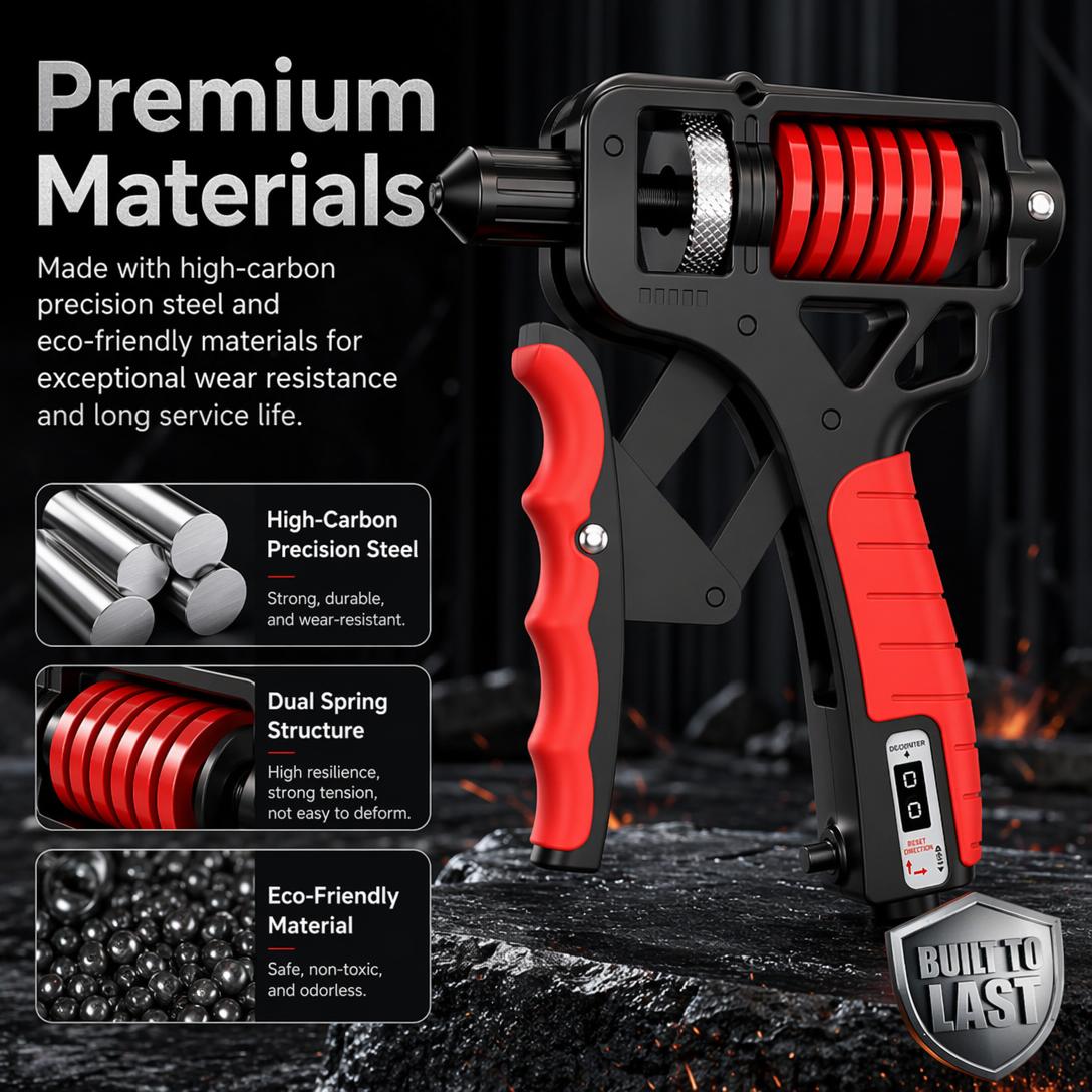 Adjustable Grip Strengthener with Digital Counter-5-165KG Heavy Resistance Hand & Forearm Trainer