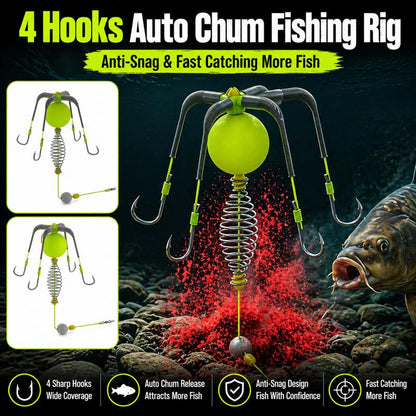 Carp & Catfish Bait Cage Rig – Anti-Snag Off-Bottom Design with Floating Hooks & Stable Weight 🎯