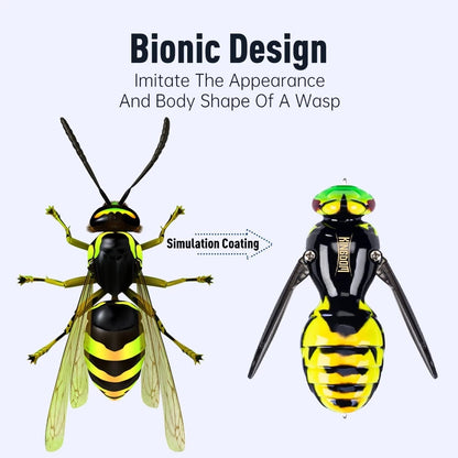 🐝 Bionic Wasp Crawl Bait - Topwater Micro Fishing Lure with Acoustic Noise Steel Balls for Bass & Pike Professional Anglers