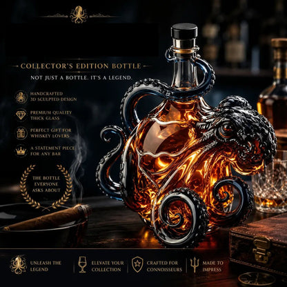 🐙The Black Spiced Rum 3D Sculpted Octopus Collector's Edition Bottle🥃