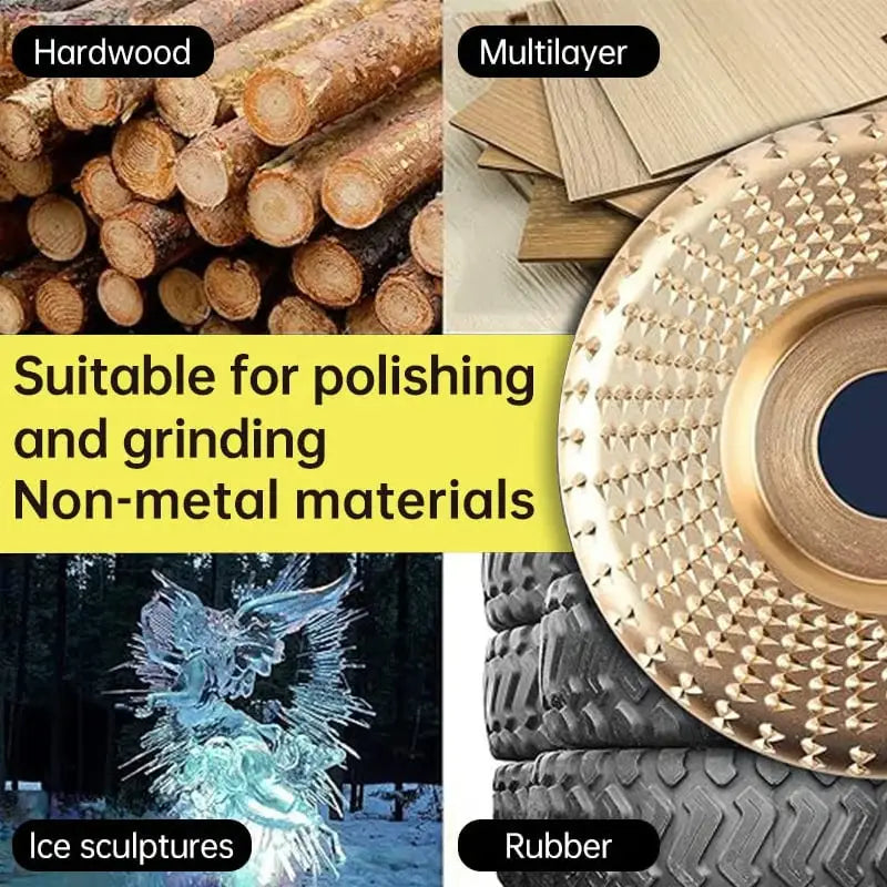 3-Piece Wood Carving Disc Set for Angle Grinder | Flat, Curved & Beveled | Carbon Steel