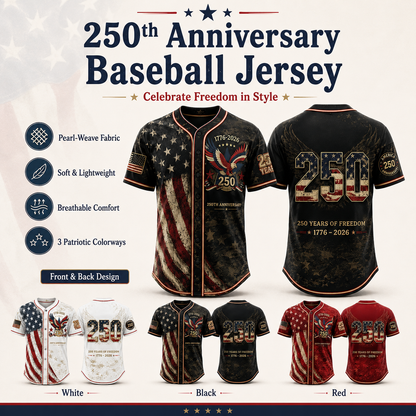America 250th Anniversary Baseball Jersey | 1776-2026 Patriotic USA Jersey | 4th of July Gift