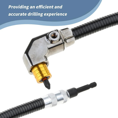 🔧 Flexible 90‑Degree Right‑Angle Drill Attachment with Long Flexible Shaft