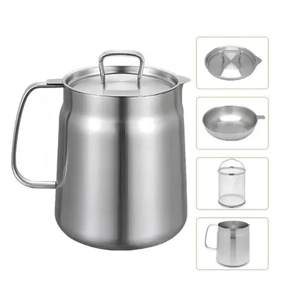 🍳304 Stainless Steel Deep Fryer Pot with Basket & Oil Strainer✨