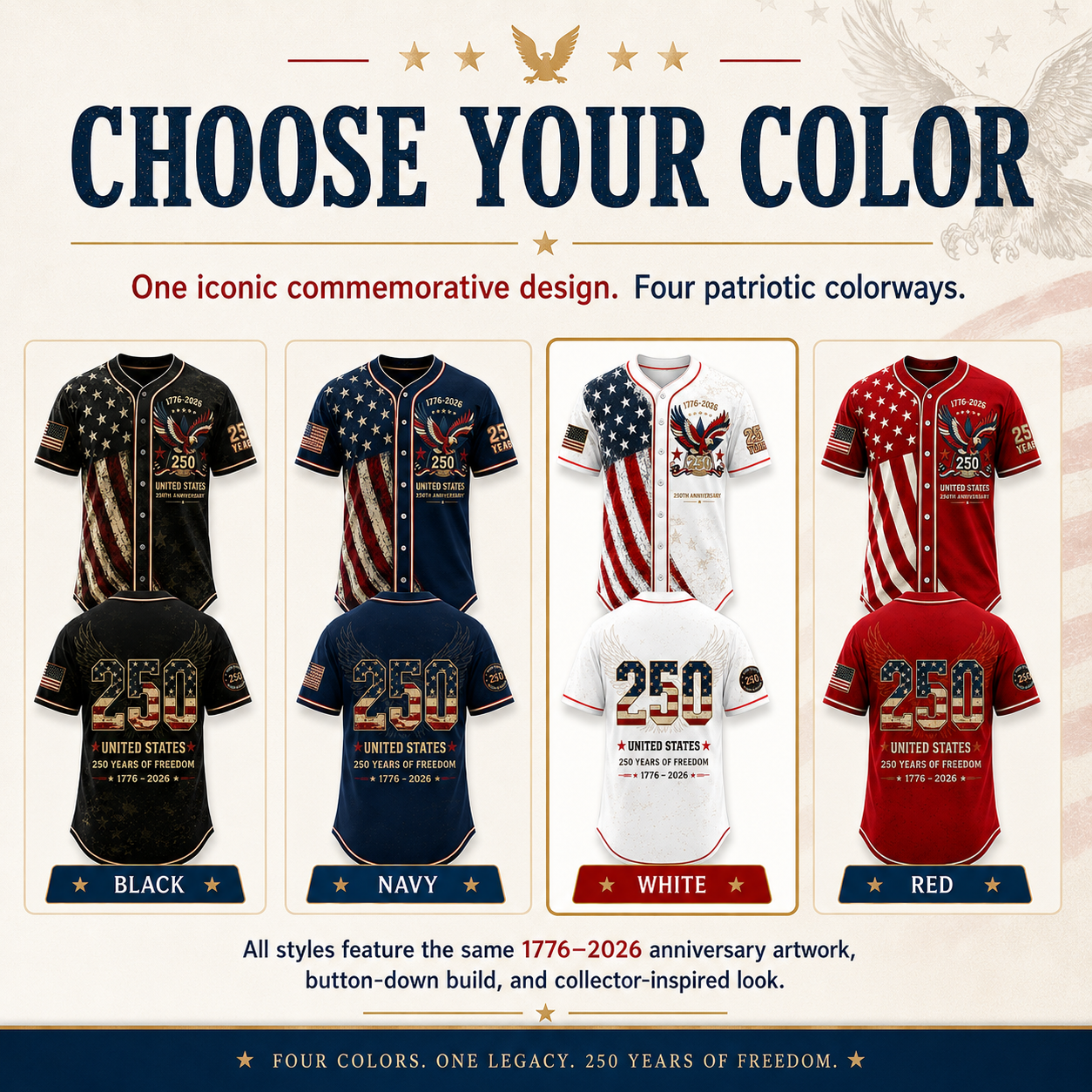 🚀 Men's USA 250th Anniversary Baseball Jersey