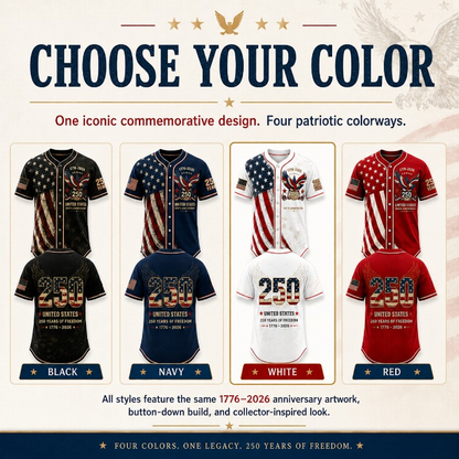 🚀 Men's USA 250th Anniversary Baseball Jersey