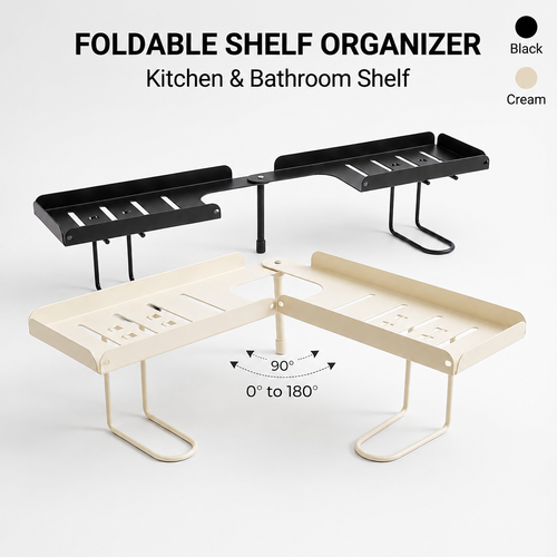 Adjustable Foldable Over-Faucet Shelf Organizer