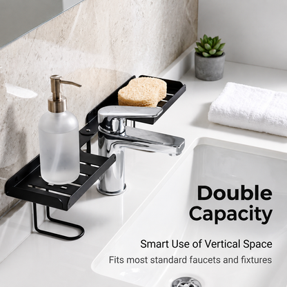 Adjustable Foldable Over-Faucet Shelf Organizer