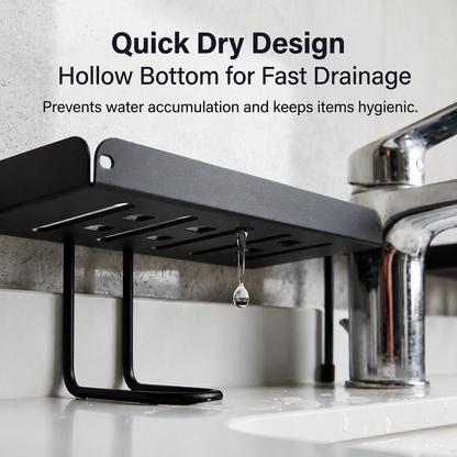 Adjustable Foldable Over-Faucet Shelf Organizer