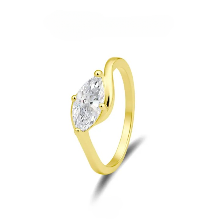 💍 1ct Marquise Moissanite Ring – Silver-Plated Solitaire Gift