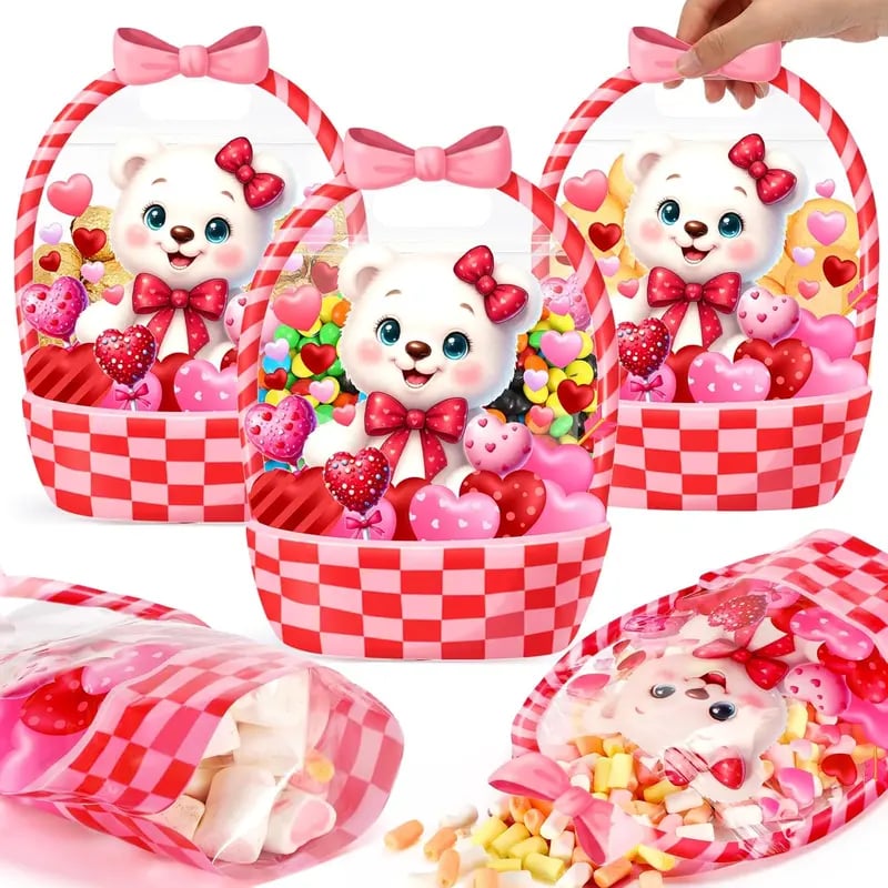 🎃25/50 PCS Halloween Goodie Bags with Handles, Pumpkin Specter Candy Gift Bags, Transparent Trick or Treat Party Favor Bags